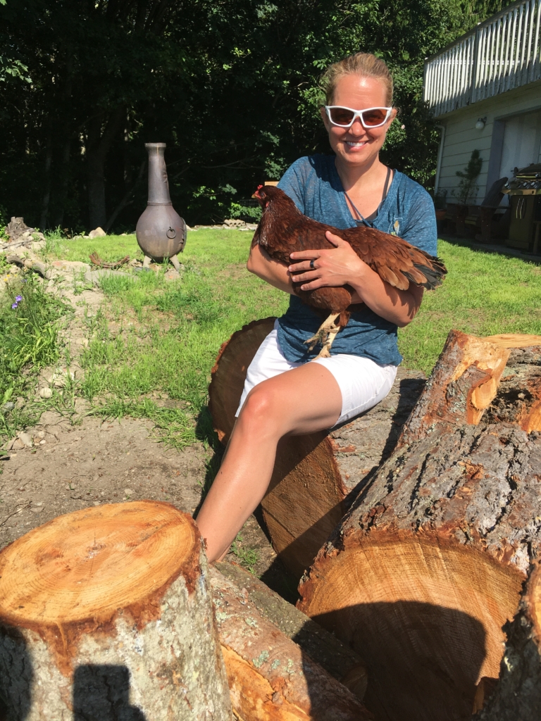 Deb with chicken