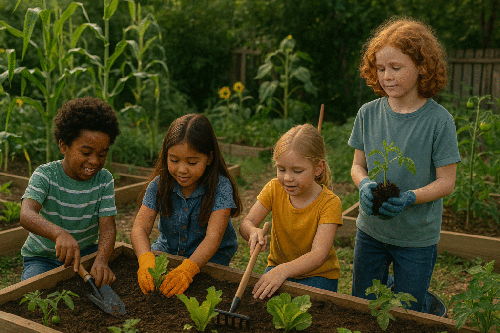 Healthy Kids Academy gardening